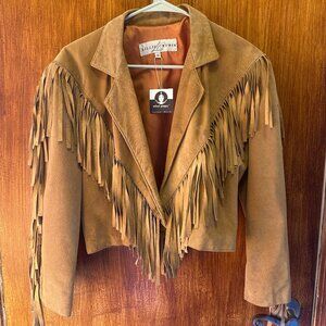 Western Style Suede Fringe Cropped Jacket